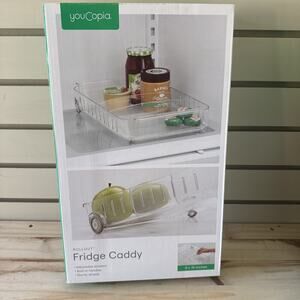 YouCopia RollOut Fridge Caddy BPA-Free Clear Rolling 9" Wide,
